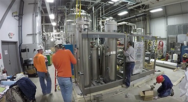 WFI system in tight spaces