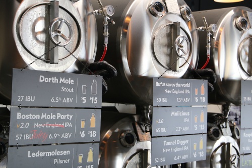 Serving Beer tanks on display