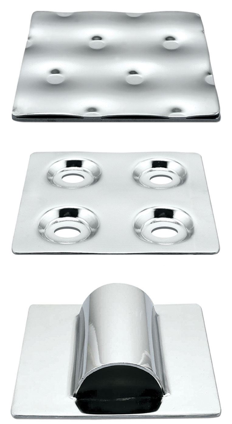 temp-plate stamped dimple and half-pipe heat transfer surfaces