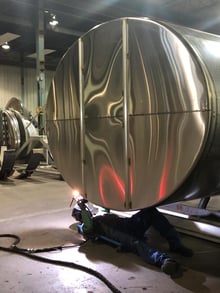 welding a stainless steel milk tank