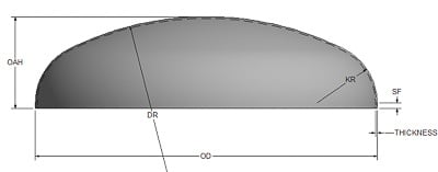 2:1 elliptical flanged and dished tank head