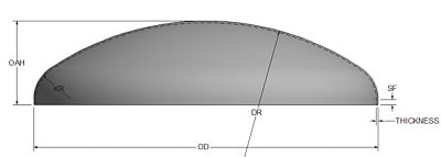 80:10 flanged and dished tank head