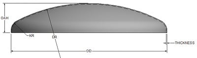 ASME flanged and dished tank head