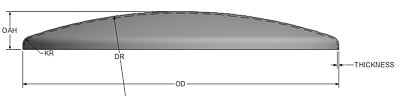 shallow flanged and dished tank head